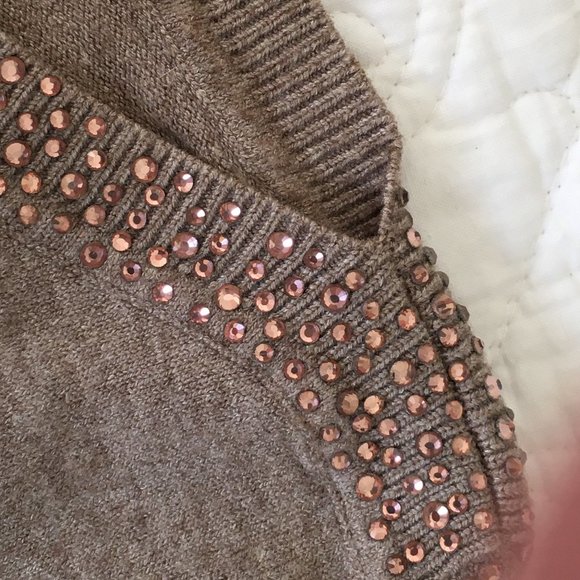 Italian Sweater Tunic with crystal decoration- S/M - Picture 7 of 9